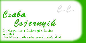 csaba csjernyik business card